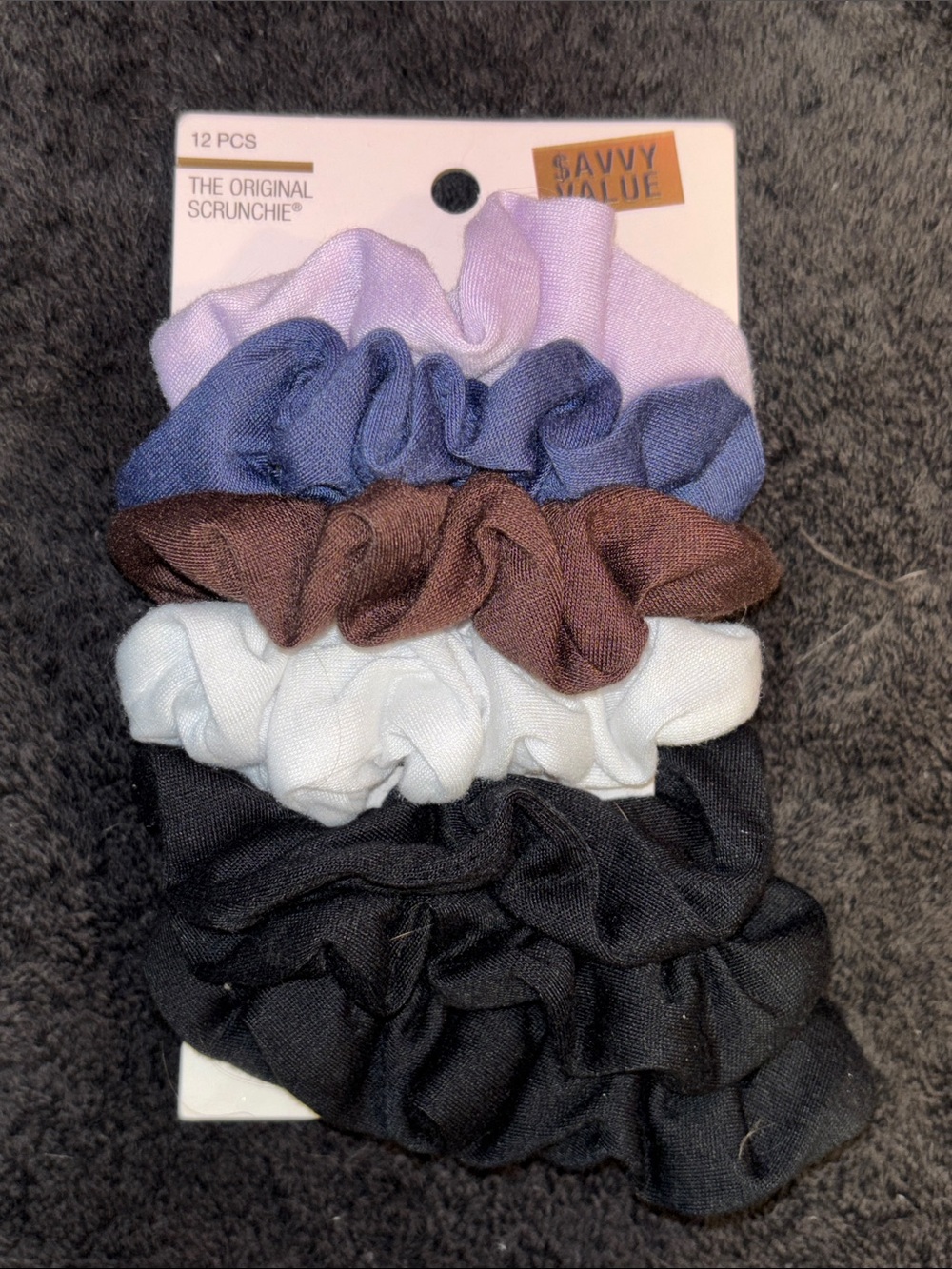 Women’s 7-Pack Scrunchies - Purple, Blue, Brown, White, Black